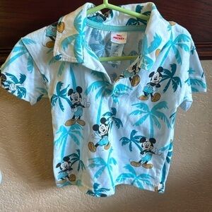 Disney Junior Mickey Kids 2T Mickey Mouse Beach Tropical Hawaiian Polo Shirt